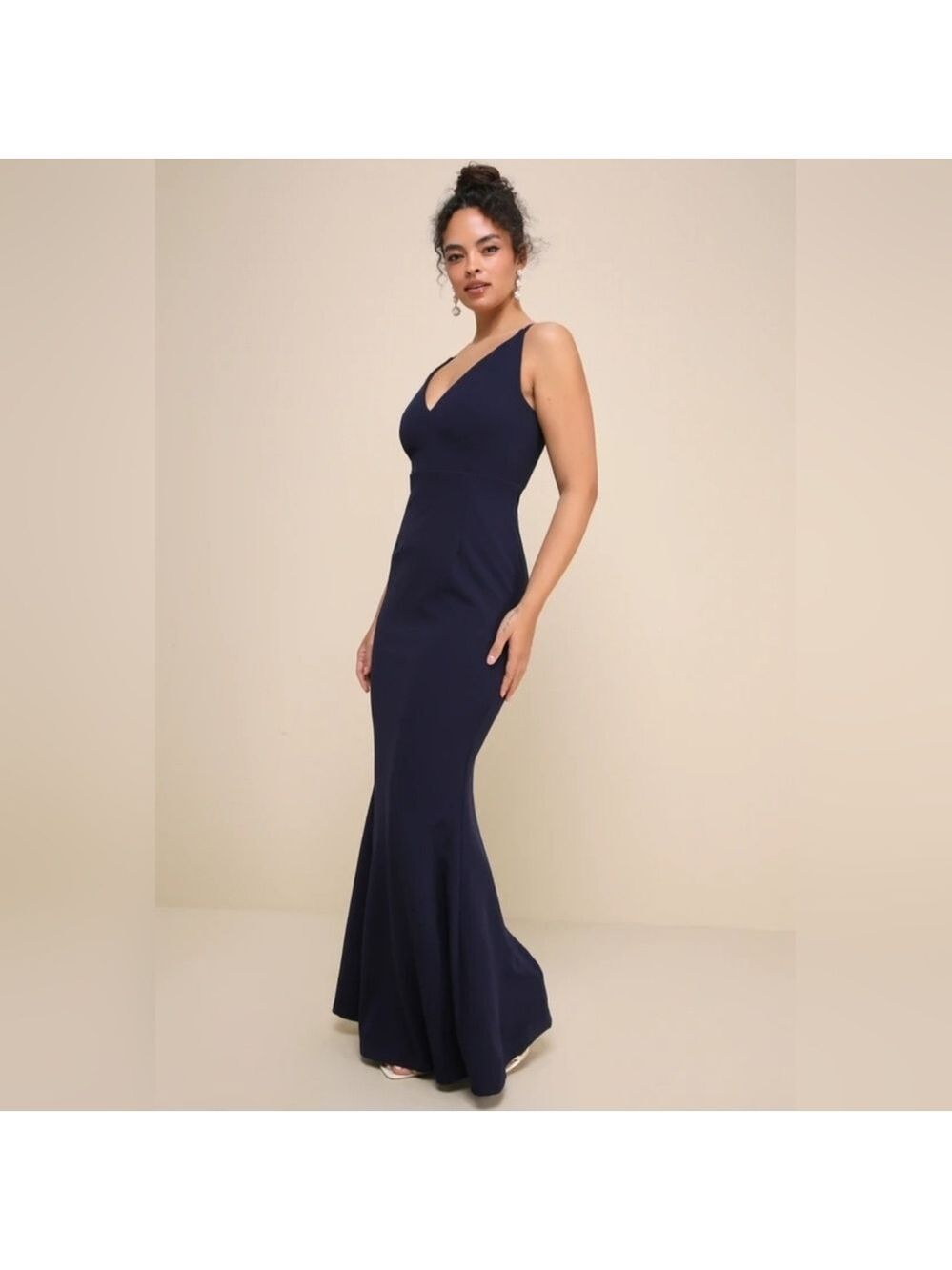 Lulus | Melora Navy Blue Sleeveless Maxi Dress | Size L - Picture 3 of 9